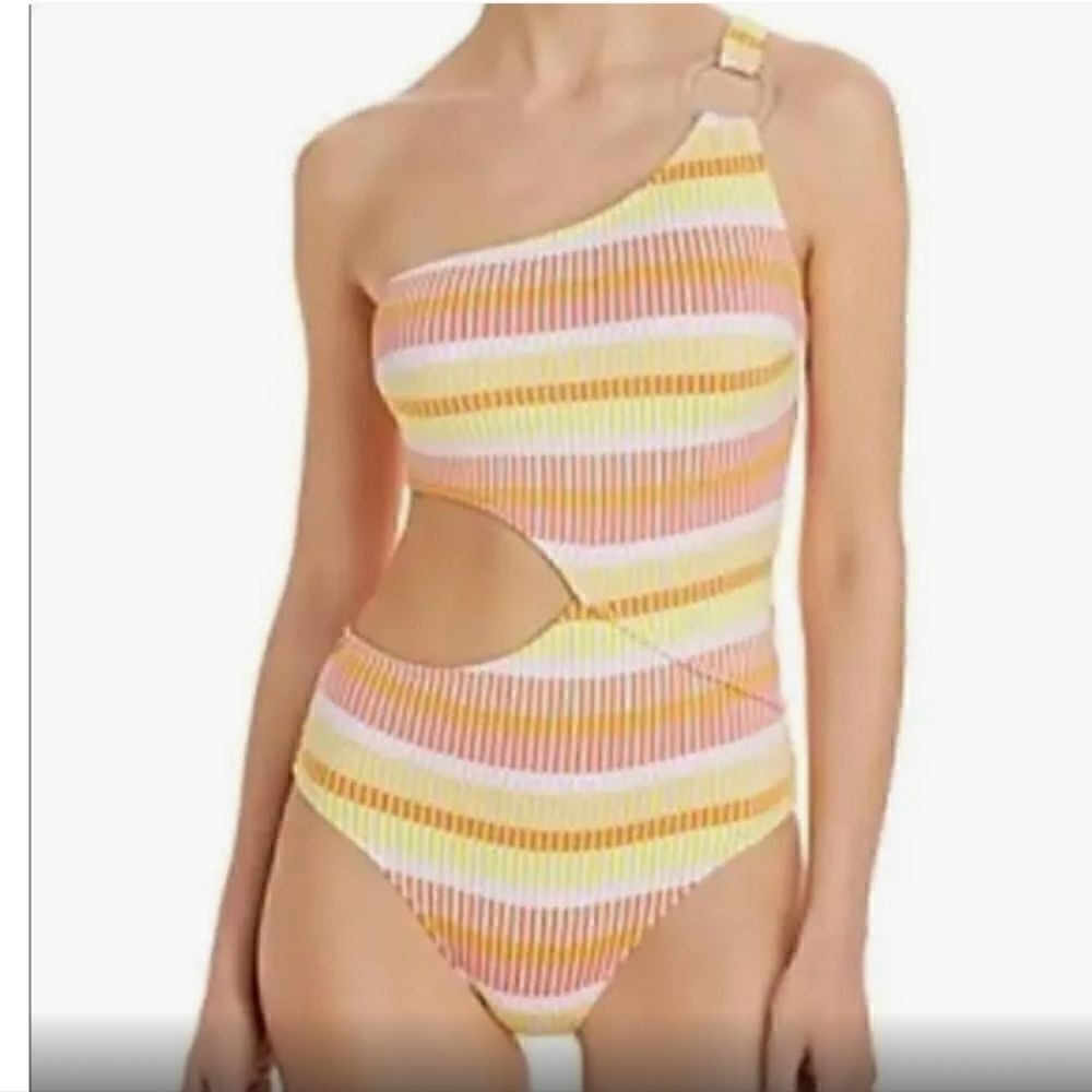 Solid and Striped Claudia Ribbed Cutout one piece NWT Size S